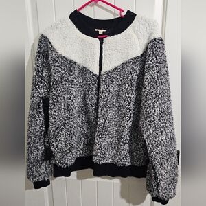 Hem & Thread Black and White Teddy Jacket